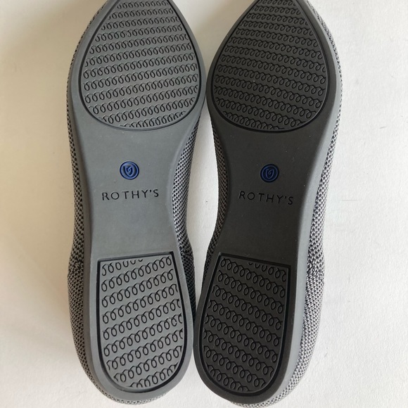 New Rothy’s Grey Blue Fabric Rubber Outsole Point Toe Loafers size 6 - Picture 12 of 15